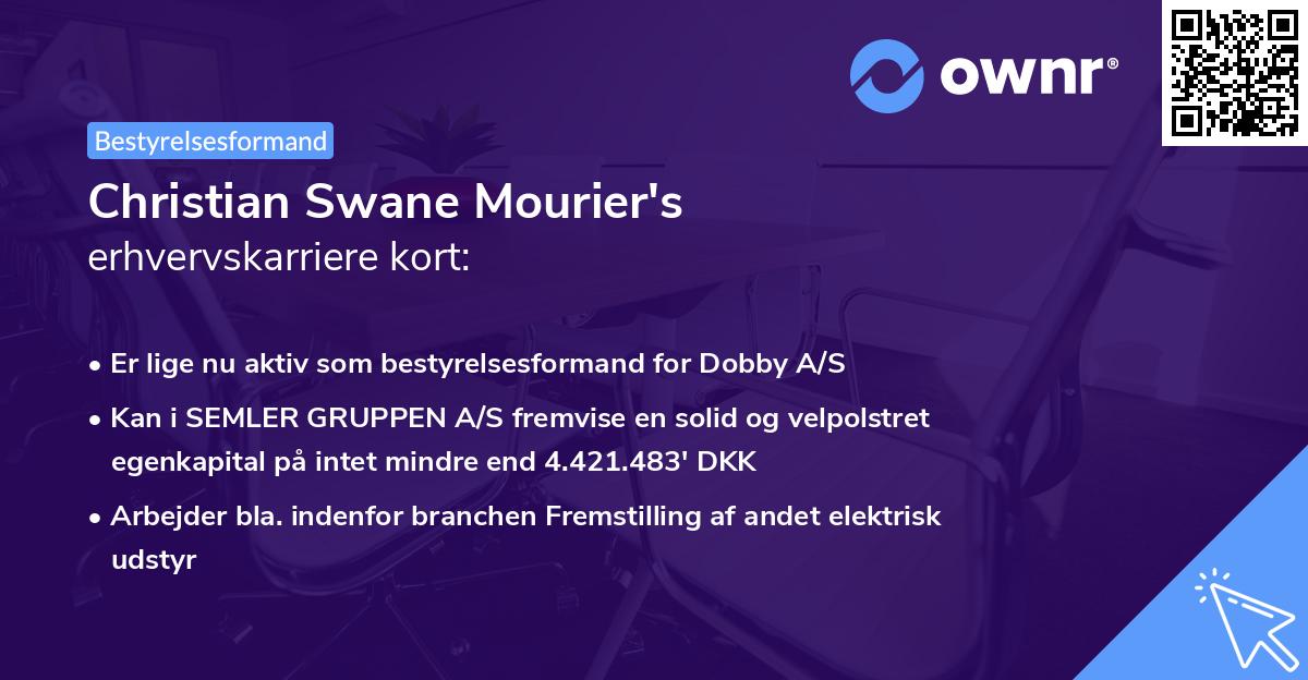Christian Swane Mourier's erhvervskarriere kort