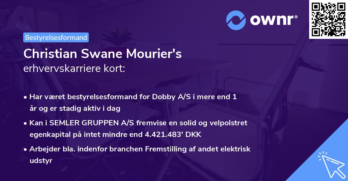 Christian Swane Mourier's erhvervskarriere kort