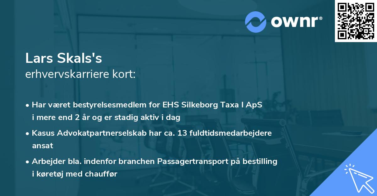 Lars Skals's erhvervskarriere kort