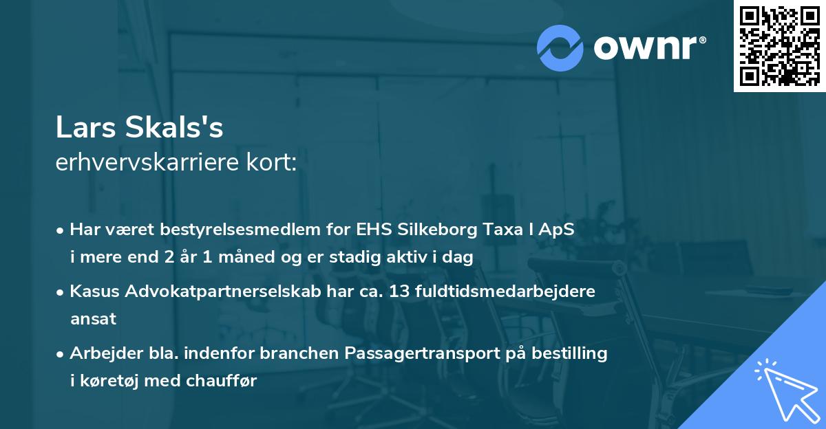 Lars Skals's erhvervskarriere kort