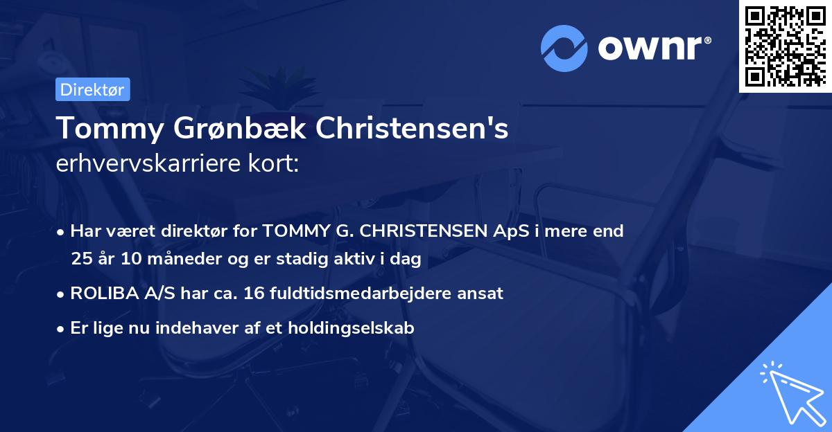 Tommy Grønbæk Christensen's erhvervskarriere kort