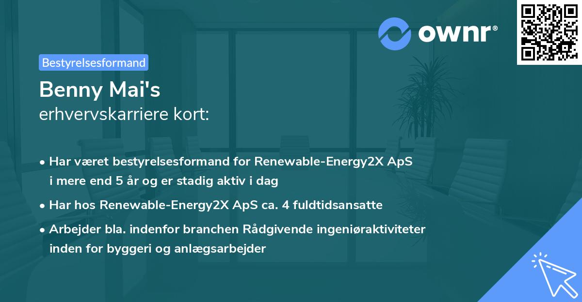 Benny Mai's erhvervskarriere kort