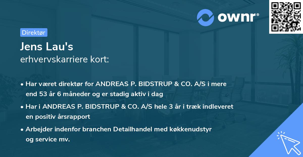 Jens Lau's erhvervskarriere kort