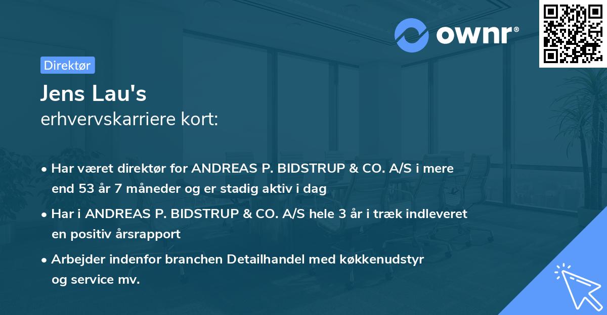 Jens Lau's erhvervskarriere kort