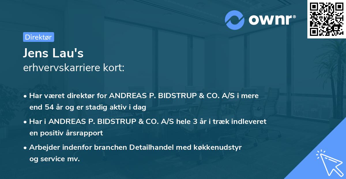 Jens Lau's erhvervskarriere kort