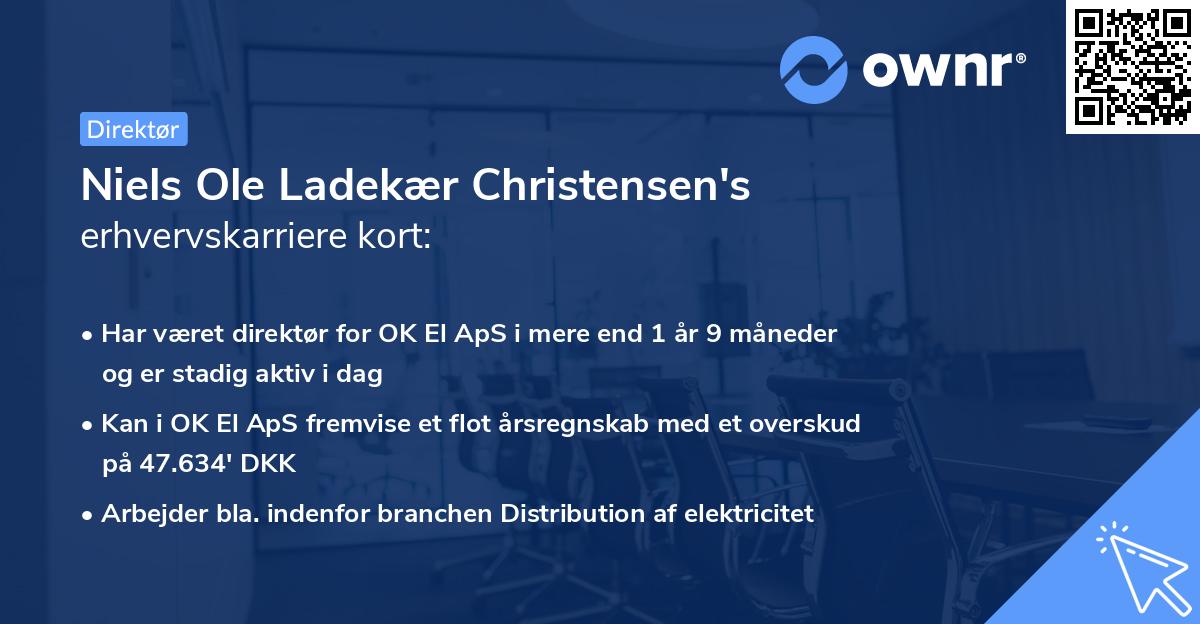 Niels Ole Ladekær Christensen's erhvervskarriere kort