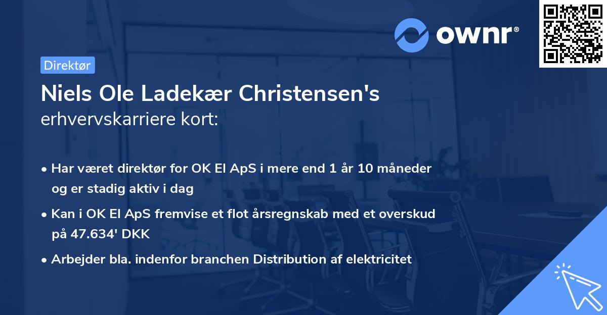 Niels Ole Ladekær Christensen's erhvervskarriere kort