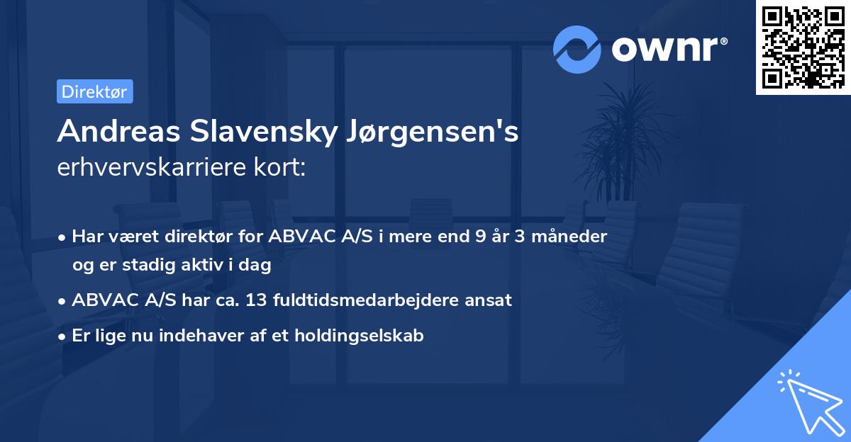 Andreas Slavensky Jørgensen's erhvervskarriere kort