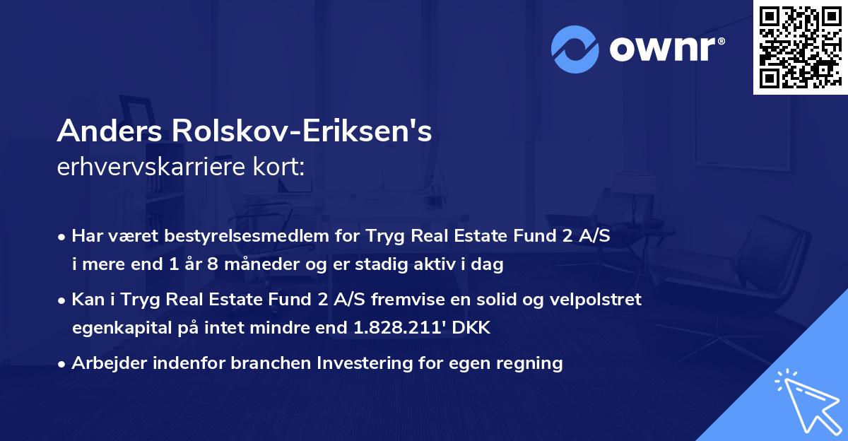 Anders Rolskov-Eriksen's erhvervskarriere kort