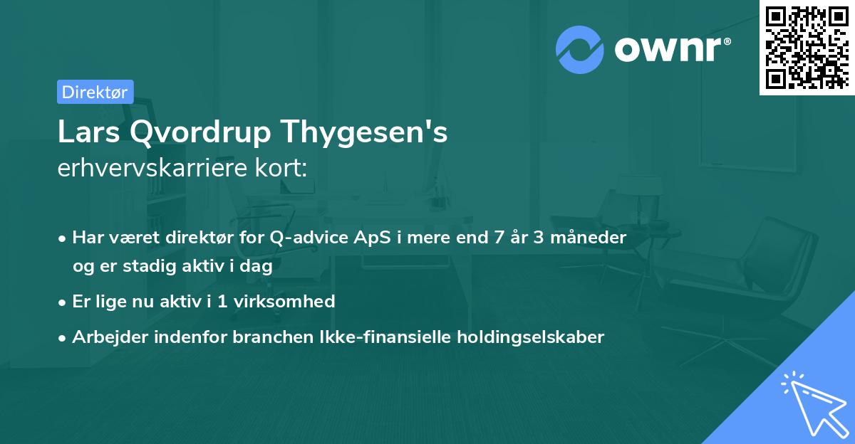 Lars Qvordrup Thygesen's erhvervskarriere kort