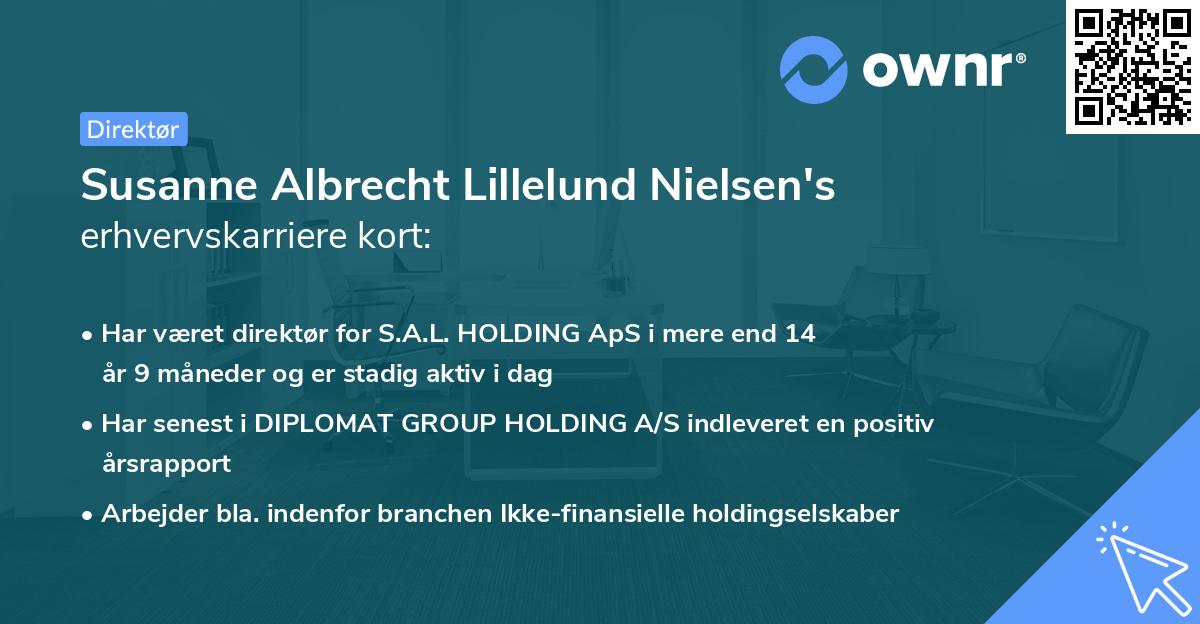 Susanne Albrecht Lillelund Nielsen's erhvervskarriere kort