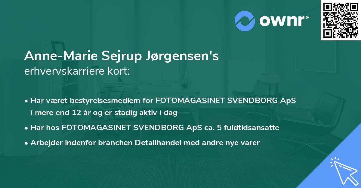 Anne-Marie Sejrup Jørgensen's erhvervskarriere kort