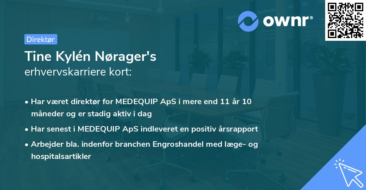 Tine Kylén Nørager's erhvervskarriere kort