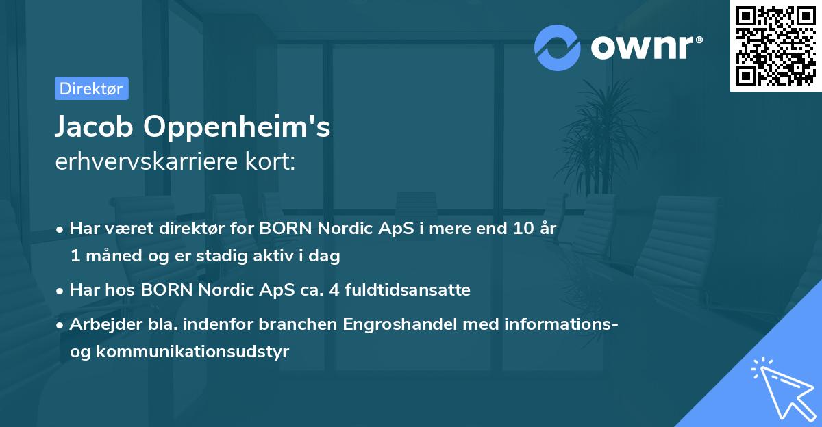 Jacob Oppenheim's erhvervskarriere kort