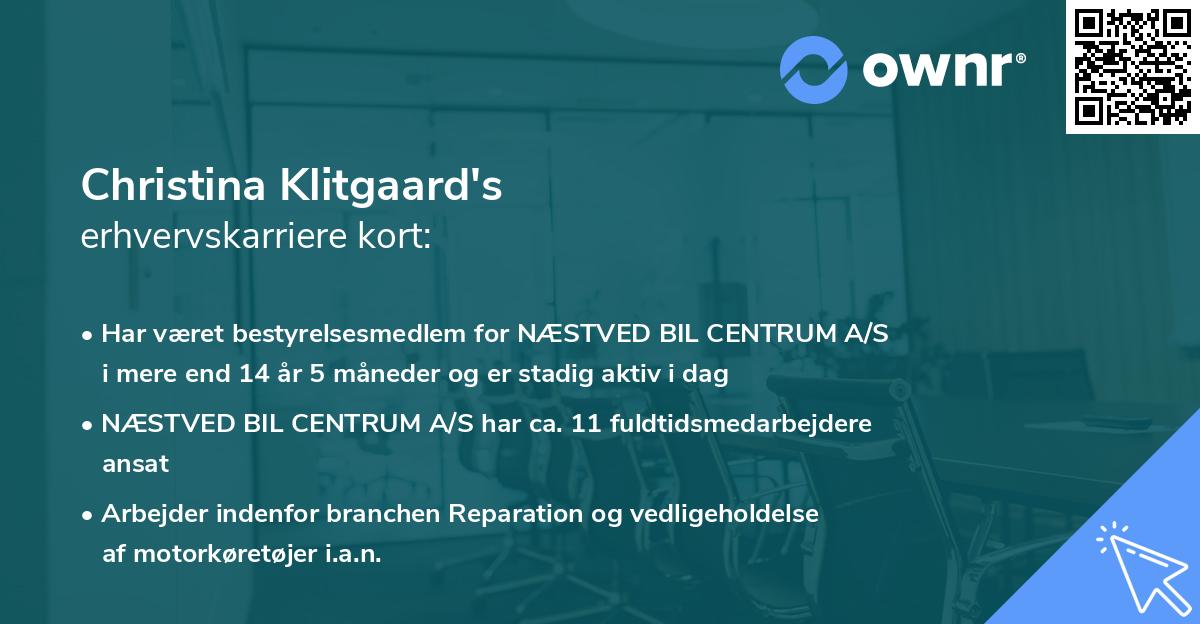 Christina Klitgaard's erhvervskarriere kort