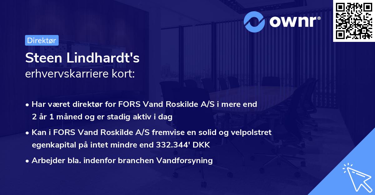 Steen Lindhardt's erhvervskarriere kort