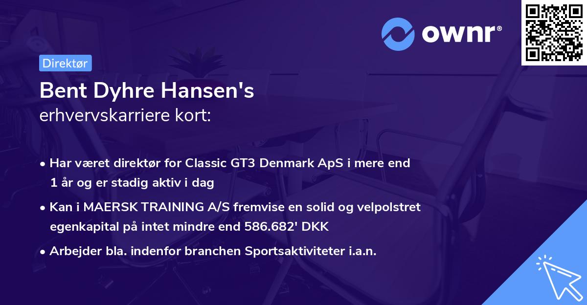 Bent Dyhre Hansen's erhvervskarriere kort