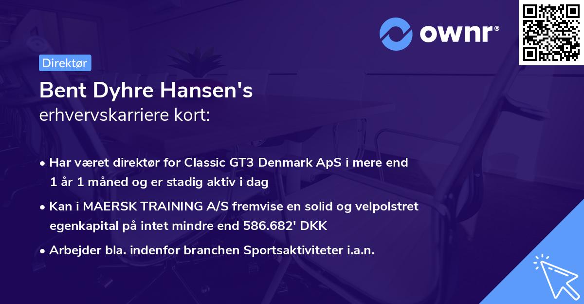 Bent Dyhre Hansen's erhvervskarriere kort
