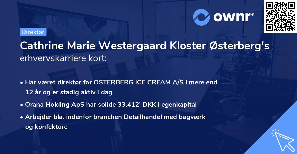 Cathrine Marie Westergaard Kloster Østerberg's erhvervskarriere kort