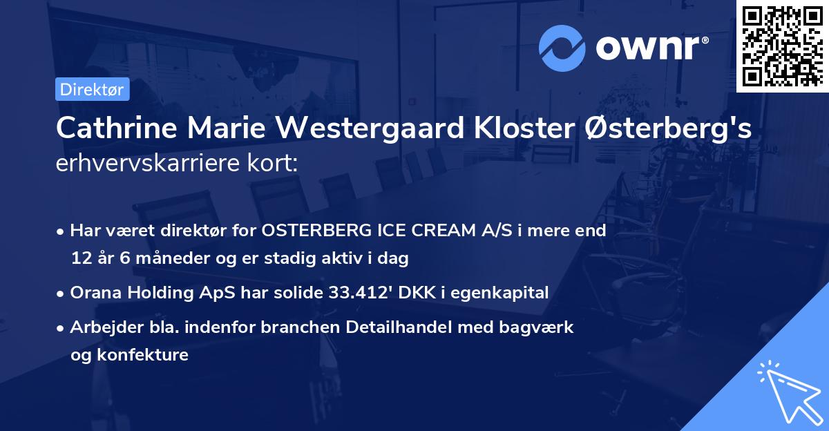 Cathrine Marie Westergaard Kloster Østerberg's erhvervskarriere kort