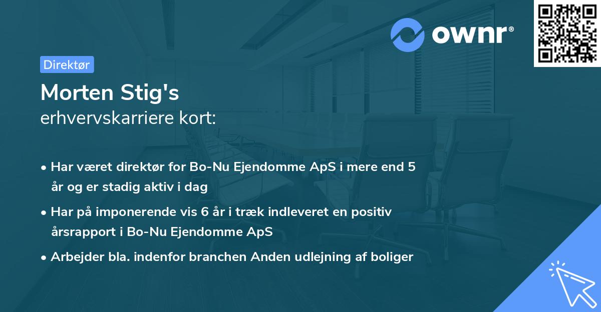 Morten Stig's erhvervskarriere kort