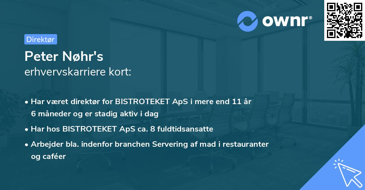 Peter Nøhr's erhvervskarriere kort