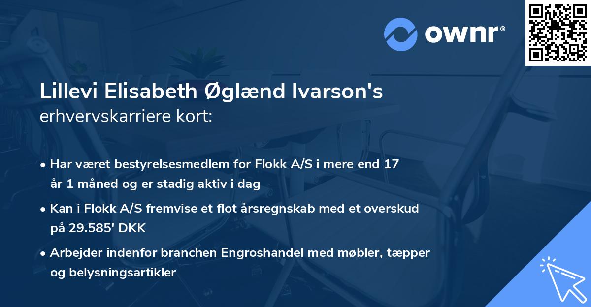 Lillevi Elisabeth Øglænd Ivarson's erhvervskarriere kort