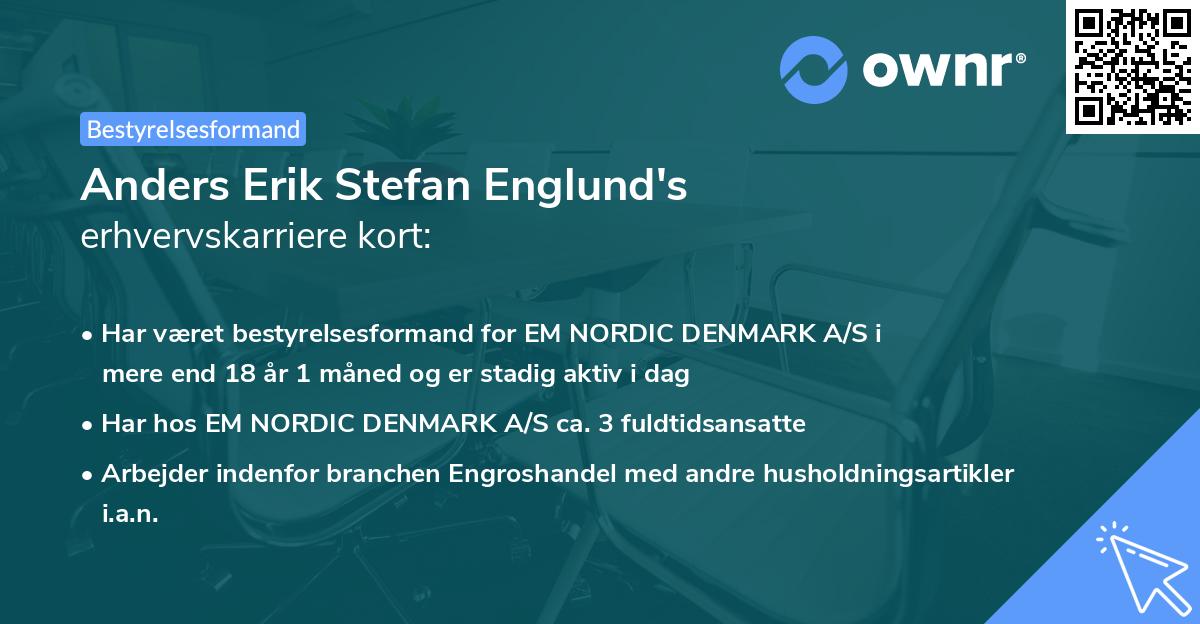 Anders Erik Stefan Englund's erhvervskarriere kort