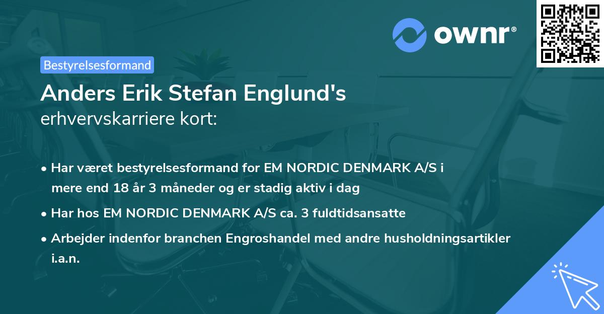 Anders Erik Stefan Englund's erhvervskarriere kort