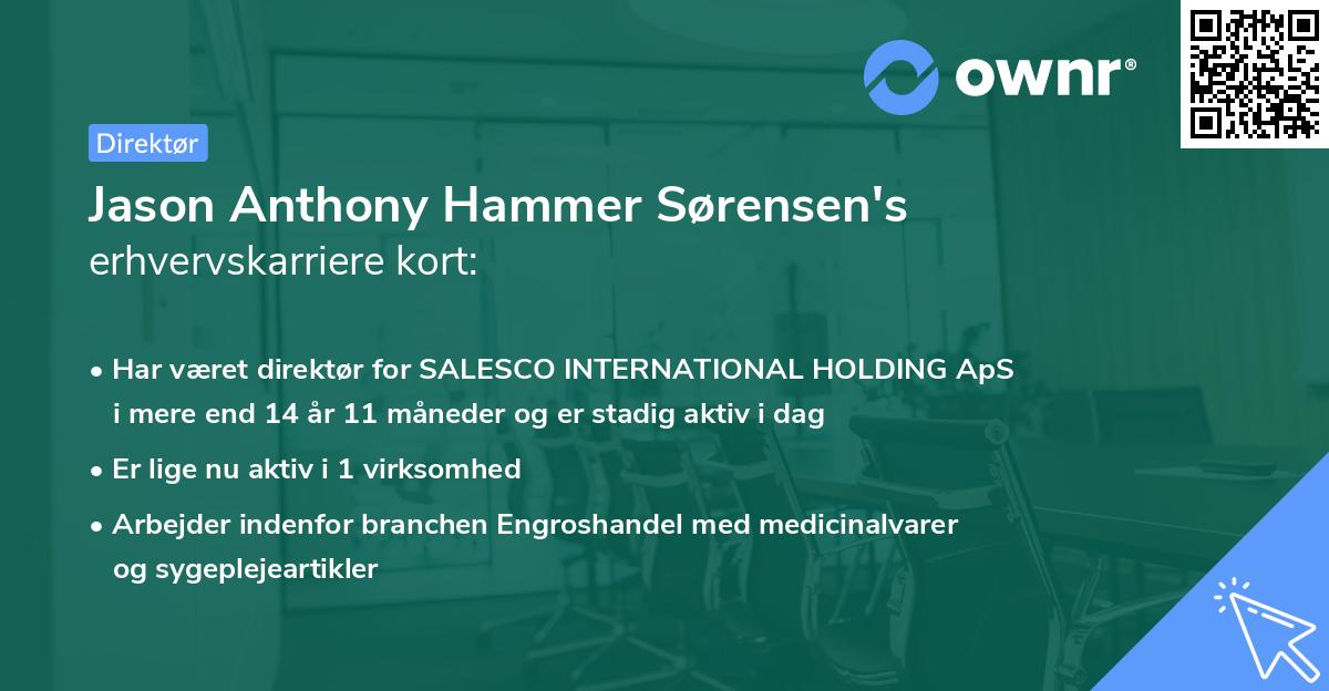 Jason Anthony Hammer Sørensen's erhvervskarriere kort