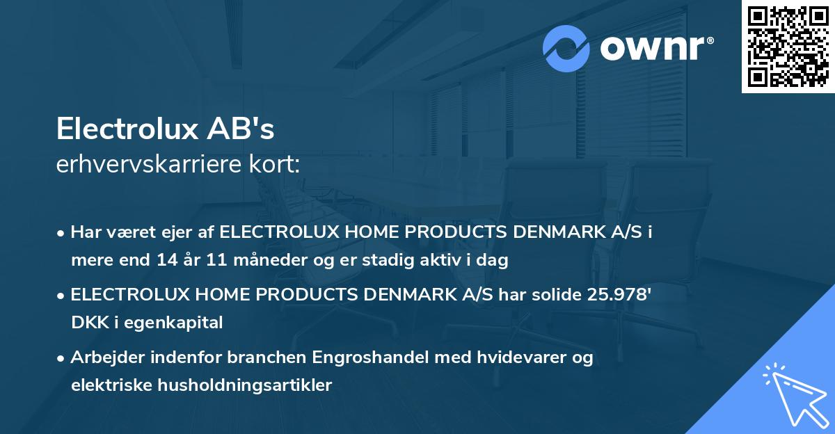 Electrolux AB's erhvervskarriere kort