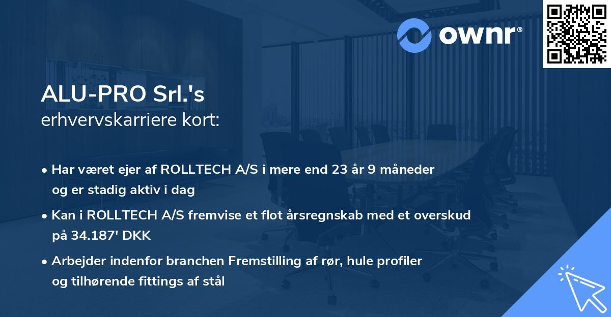 ALU-PRO Srl.'s erhvervskarriere kort