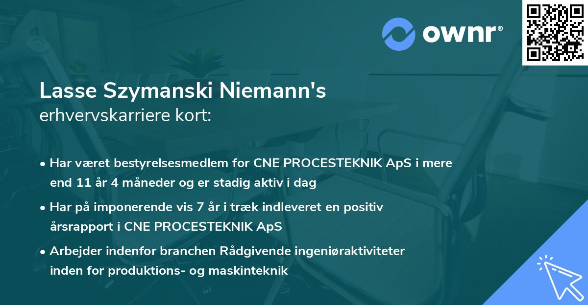 Lasse Szymanski Niemann's erhvervskarriere kort