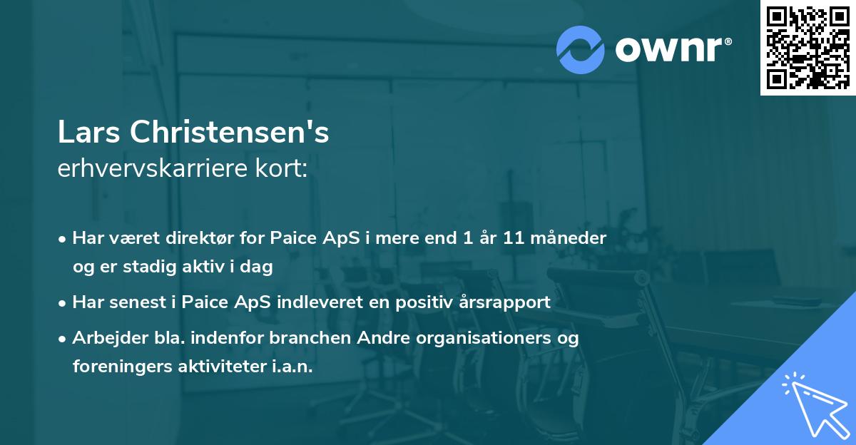 Lars Christensen's erhvervskarriere kort