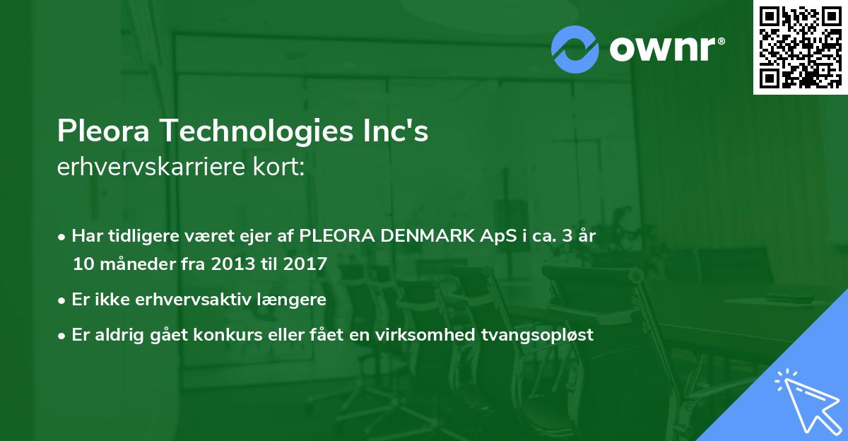 Pleora Technologies Inc's erhvervskarriere kort
