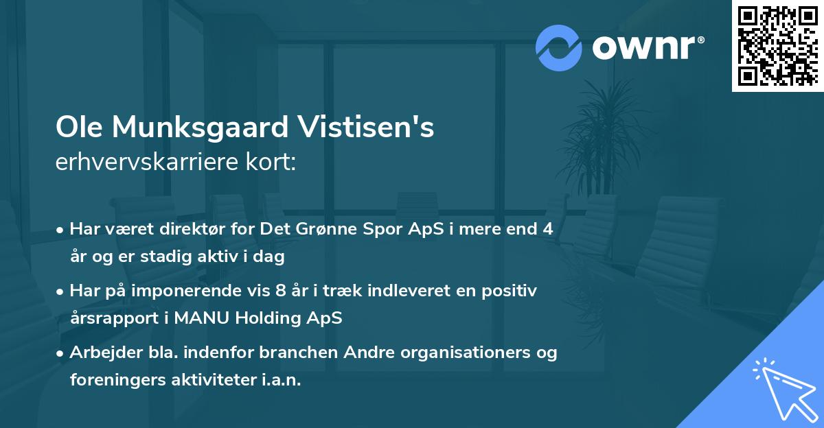 Ole Munksgaard Vistisen's erhvervskarriere kort
