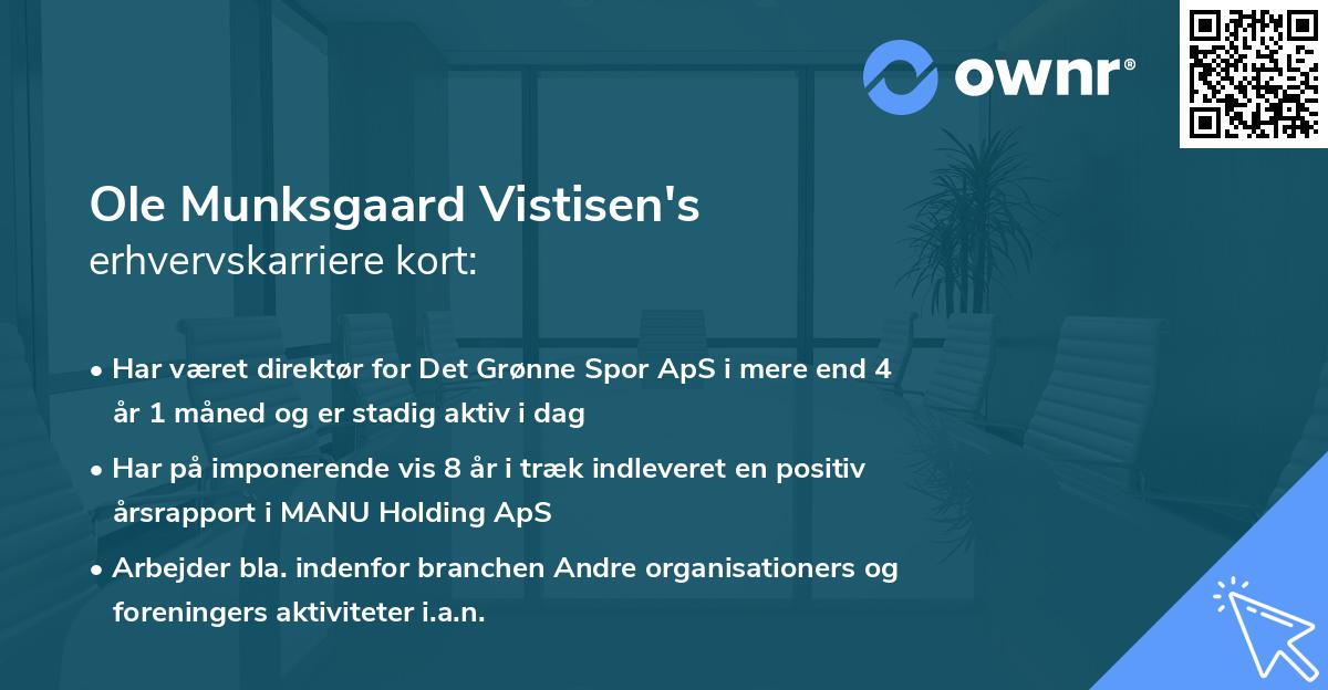 Ole Munksgaard Vistisen's erhvervskarriere kort