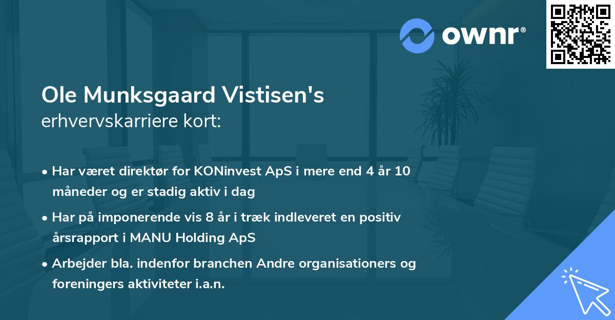 Ole Munksgaard Vistisen's erhvervskarriere kort
