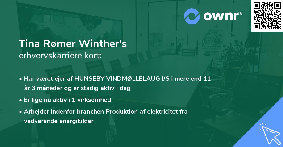 Tina Rømer Winther's erhvervskarriere kort