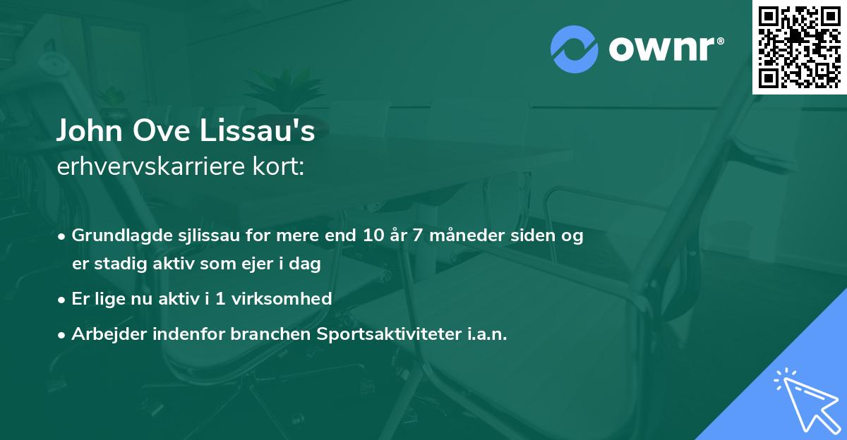 John Ove Lissau's erhvervskarriere kort
