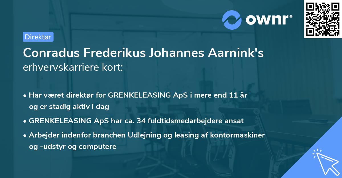 Conradus Frederikus Johannes Aarnink's erhvervskarriere kort