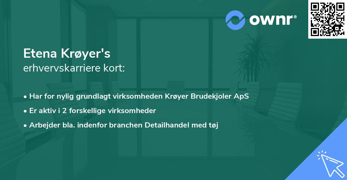 Etena Krøyer's erhvervskarriere kort