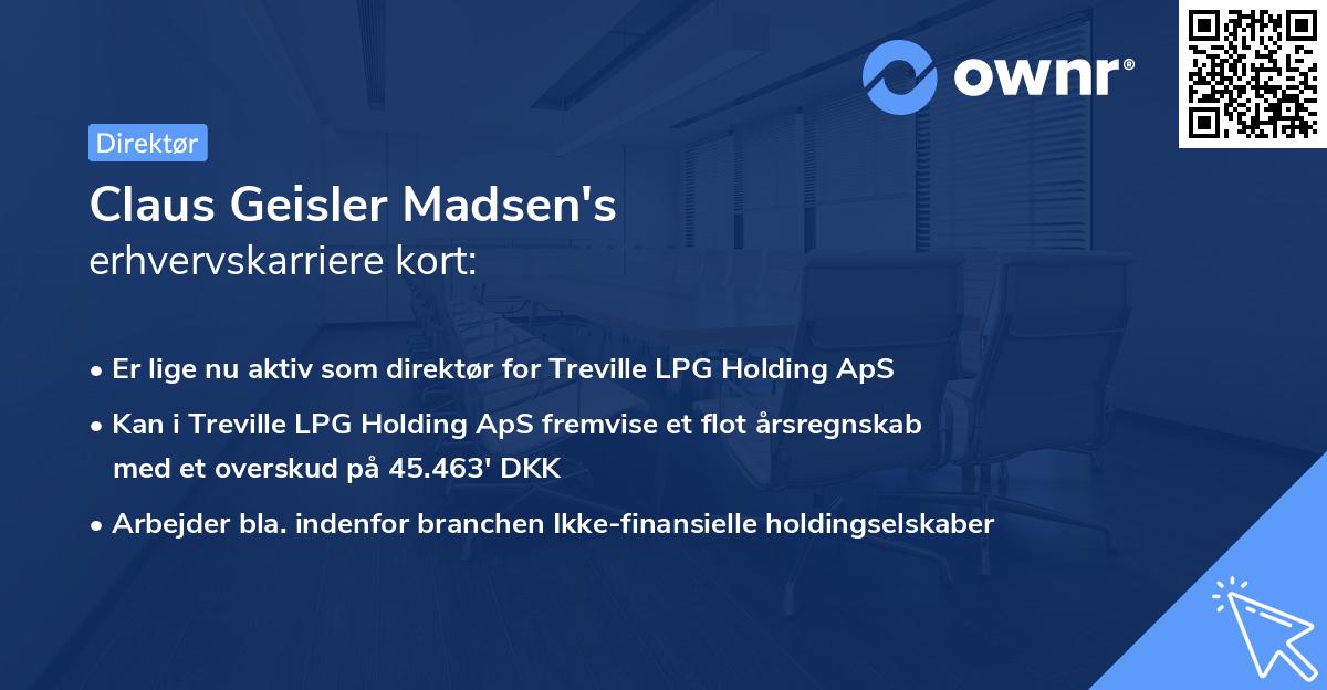 Claus Geisler Madsen's erhvervskarriere kort
