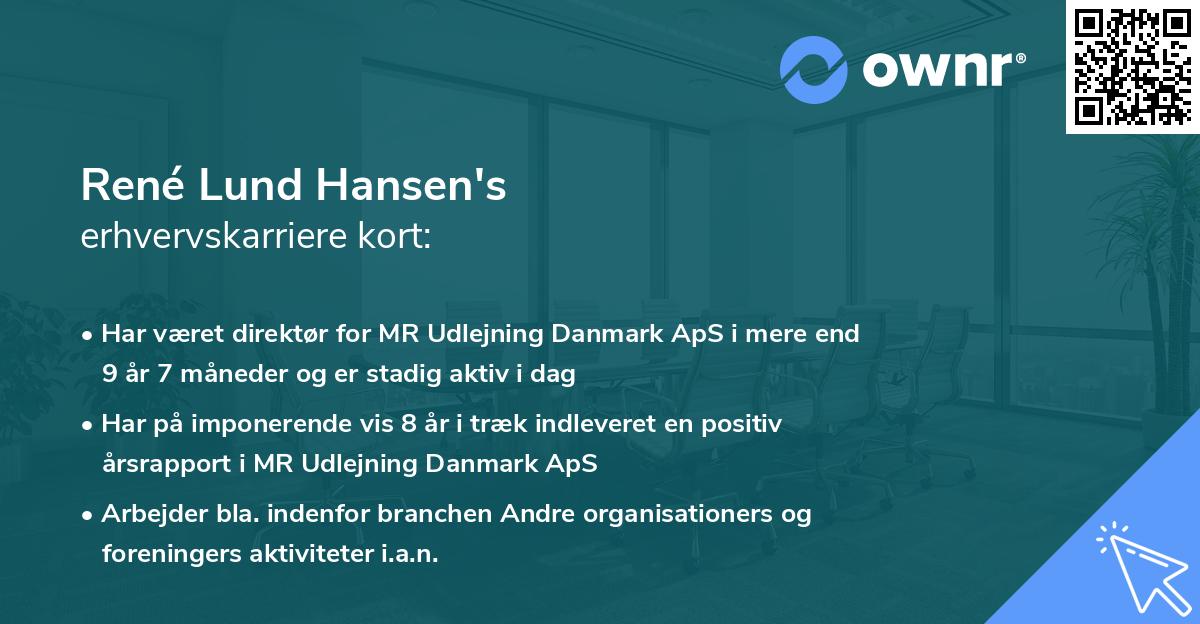 René Lund Hansen's erhvervskarriere kort