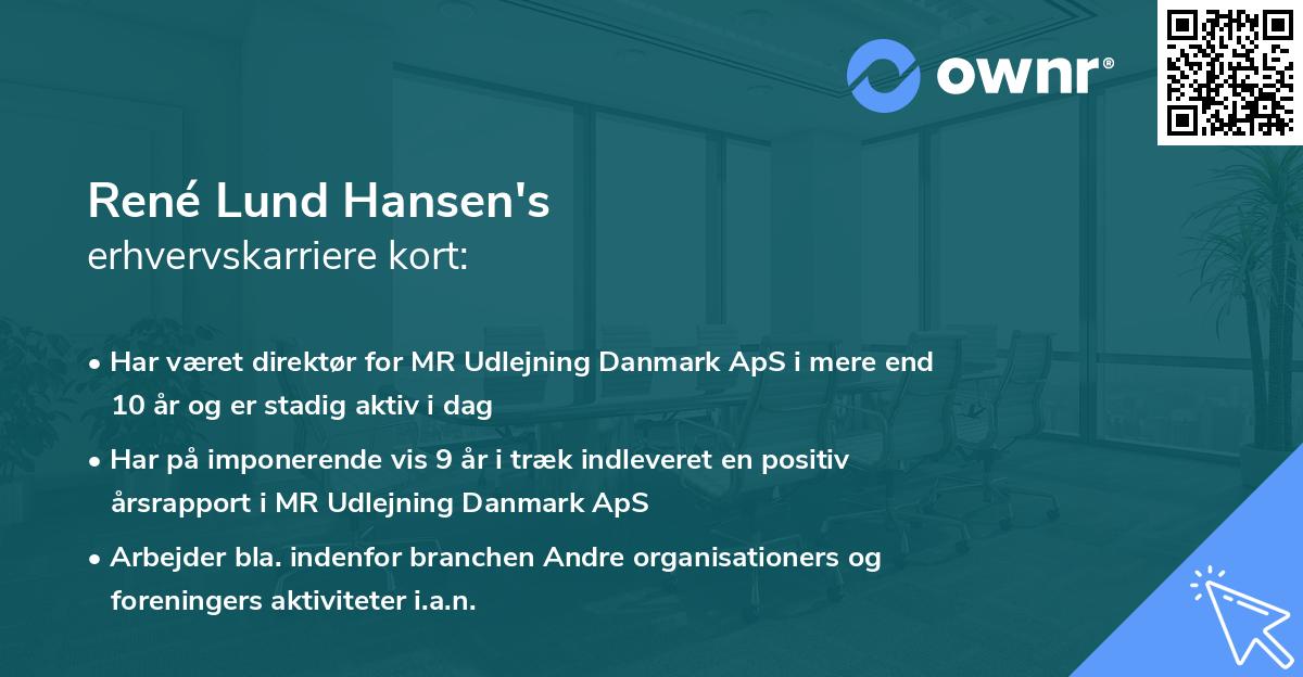 René Lund Hansen's erhvervskarriere kort