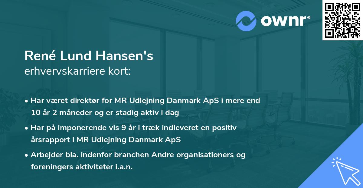 René Lund Hansen's erhvervskarriere kort