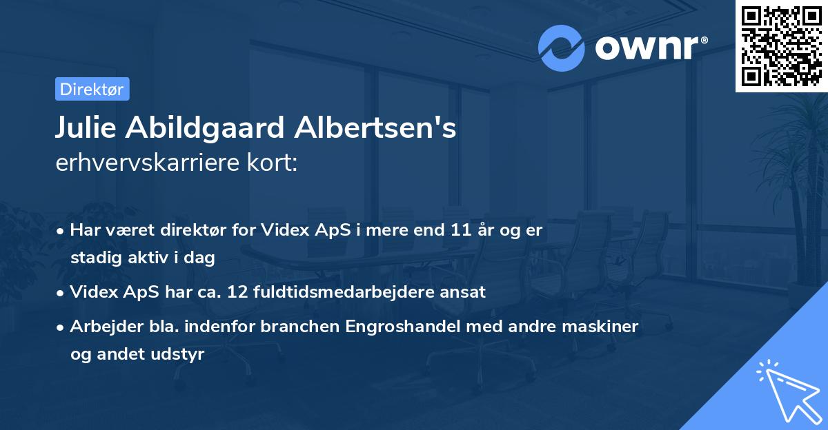 Julie Abildgaard Albertsen's erhvervskarriere kort