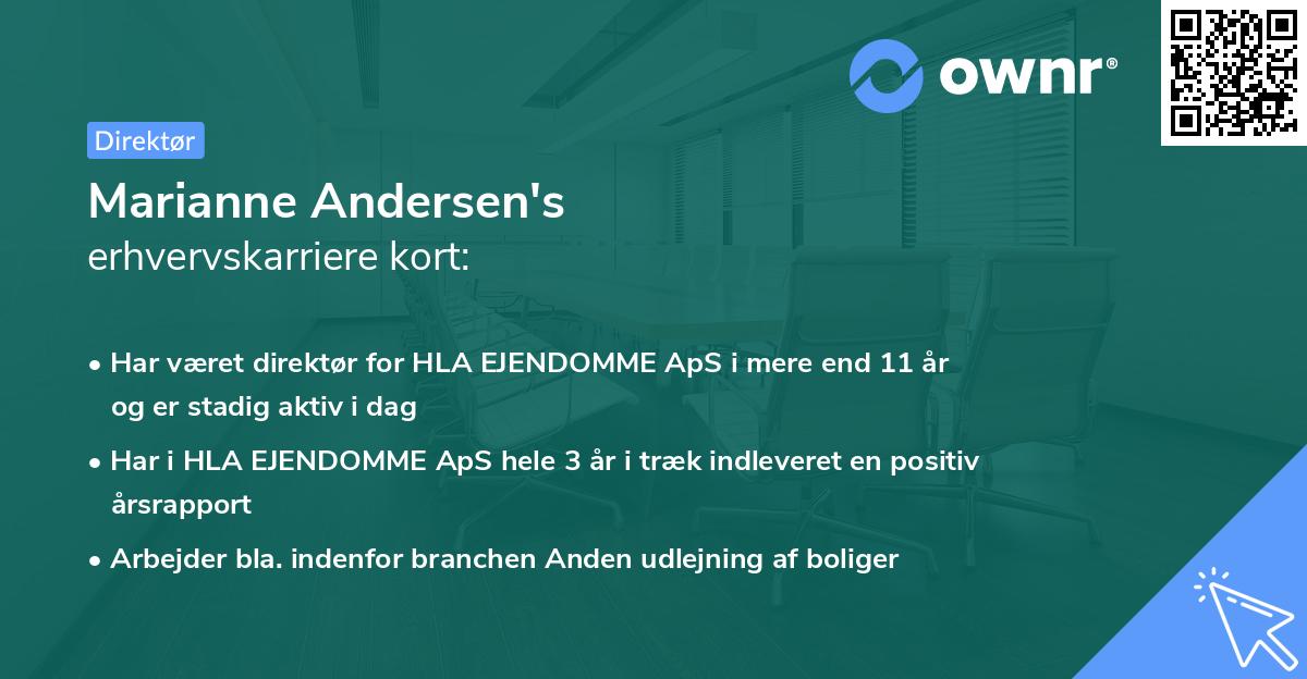 Marianne Andersen's erhvervskarriere kort