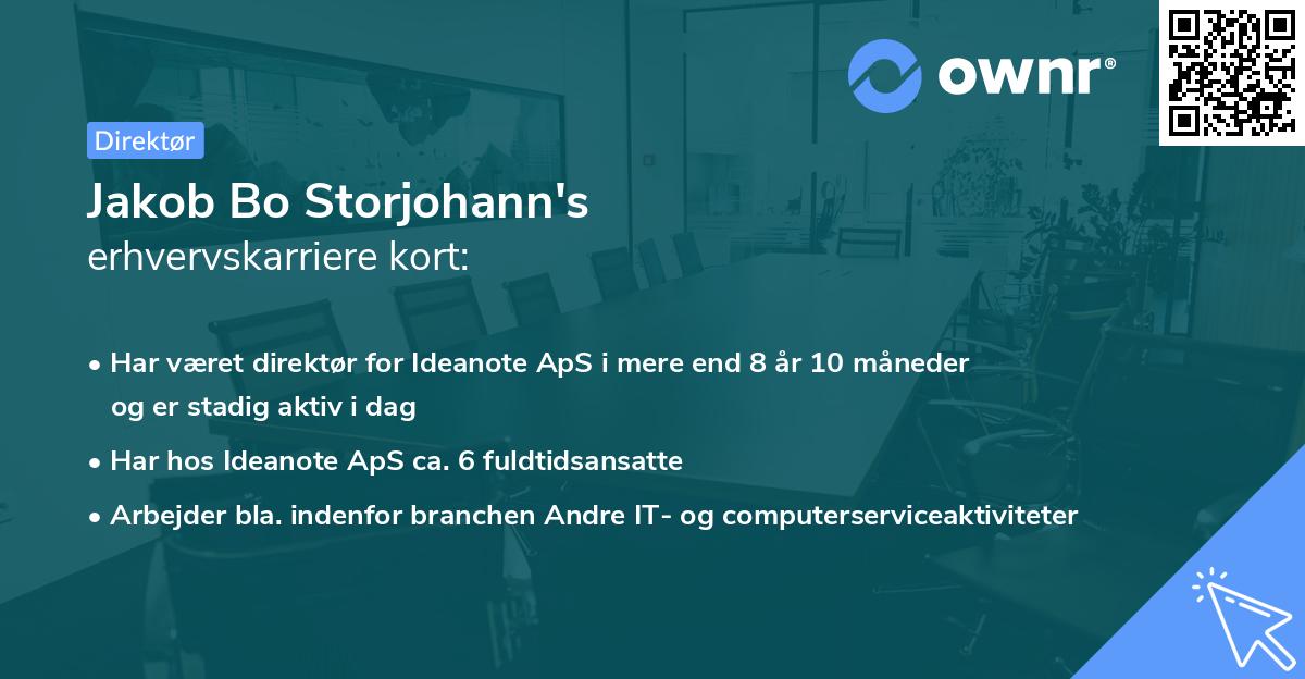 Jakob Bo Storjohann's erhvervskarriere kort