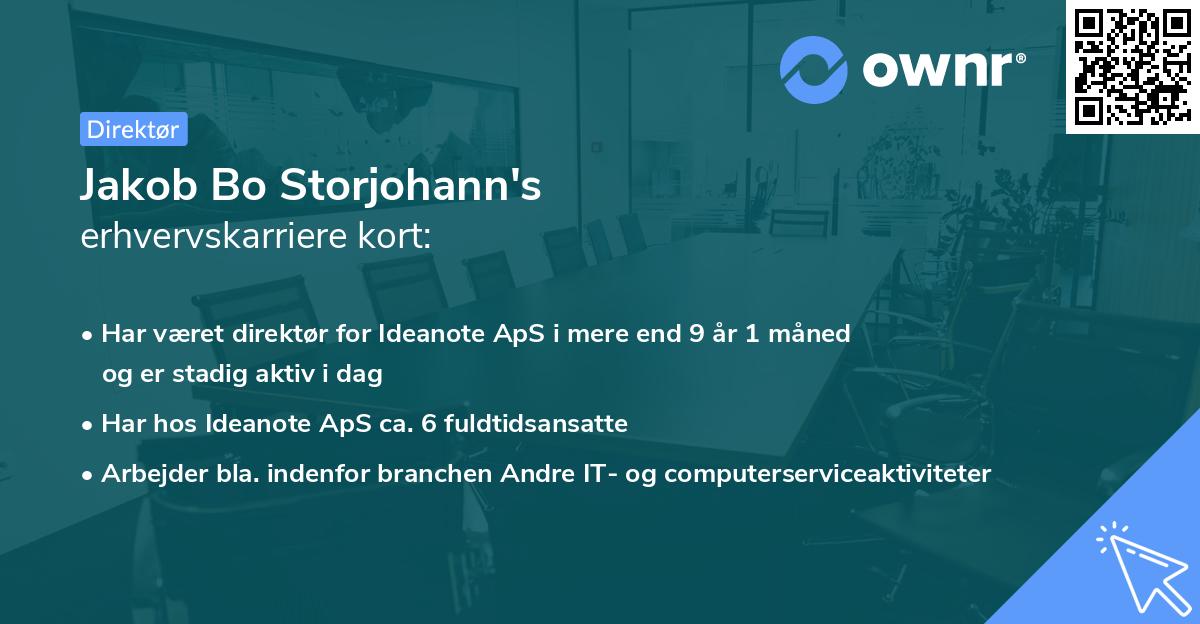 Jakob Bo Storjohann's erhvervskarriere kort